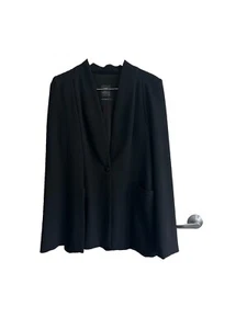 Cue Cape Sleeve Jacket Size 12 As New Black, Fully Lined Made In Aust, - Picture 1 of 7