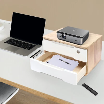 Caja de almacenamiento multicapa de madera para escritorio doméstico cajón gabinete de almacenamiento contenedor Foto 1 de 4