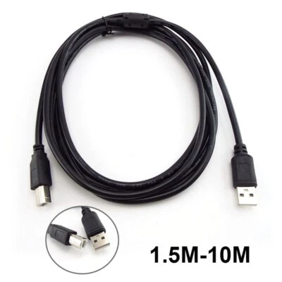Universal Printer Cable Cord USB Male Type A to B For Label Printer 1.5/3/5/10M - Image 1 of 4