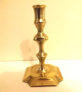 Rare Antique Mid 18th Cen Georgian Seamed Brass Cut Corner Ejector Candlestick - Foto 1 di 13