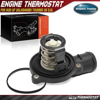 Engine Coolant Thermostat Housing w/ Thermostat for Audi Q7 2009-2015 VW Touareg - Image 1 of 4