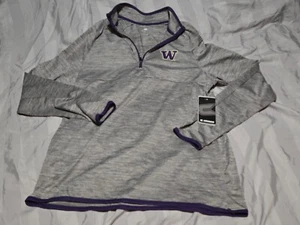 NWT-Colosseum-Washington UW Huskies 1/4 Zip Lightweight Shirt Mens M-PURPLE/GRAY - Picture 1 of 6