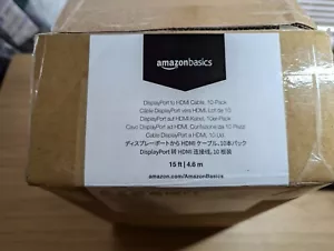Amazon Basics DP DisplayPort to HDMI Cable 15ft 4.6m 5m 10 Pack Black - Picture 1 of 7