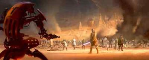Star Wars II Attack Of The Clones Droideka Mace Windu Padme Geonosis Concept Art - Picture 1 of 1