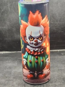 IT Clown Scary Spooky Christmas Cactus Themed 20oz Stainless Steel Tumbler 20062 - Picture 1 of 4