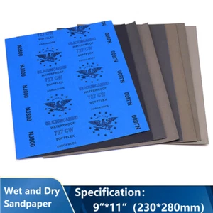 Papel de lija húmedo y seco 280x230 mm papel de lija impermeable grano 80 - grano 10000 - Imagen 1 de 4