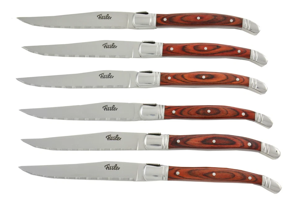 Fissler Steakmesserset 6 tlg Steakmesser Steakset Griffe Pakkaholz 1A Neuware