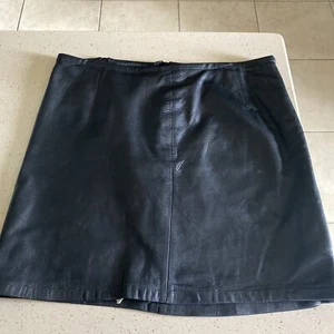 ISABEL USA Women's Skirt Genuine Leather Black Size 4 Side Zip Free Shipping - Picture 1 of 9