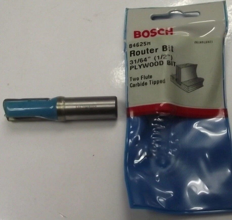 Bosch 84625M 1/2" Undersize Plywood Bit 31/64" 1/2 Shank USA - Image 1 of 1