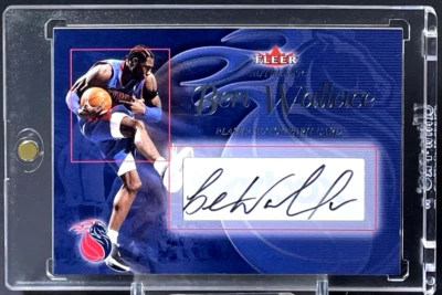 ( /50) Ben Wallace 2004 Fleer autêntico autógrafo Detroit Pistons HOF SP autografado - Imagem 1 de 2