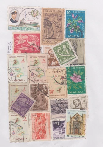 (K193)1934-70 Macau stamp pack 20 stamps contents may vary from pack to pack Cover