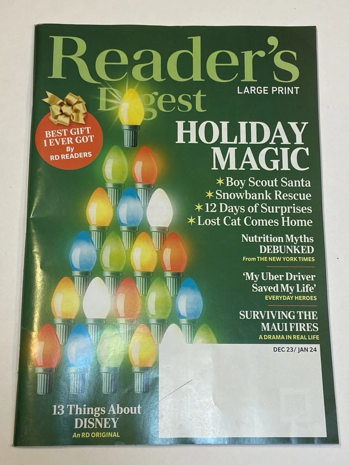 Reader's Digest Magazine 2023 2024 Holiday Christmas Boy Scout Uber Large Print - Image 1 of 1