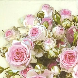 M420# 3 x telas de papel individuales decoupage servilletas tejido artesanal rosas flores - Imagen 1 de 12