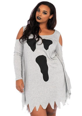 Vestido Leg Avenue Jersey Ghost, Gris, 1X/2X Foto 1 de 3