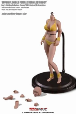 TBLeague Phicen T03A Female Seamless MID Breast Pale Body w/ Head 1/12 FIGURE - Image 1 of 4