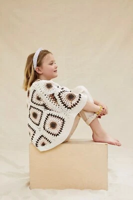 Poncho cuadrado Anthropologie Andersen + Lauth ámbar ganchillo abuela OS NUEVO SIN ETIQUETAS $99 Foto 1 de 4