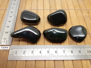 LOT OBSIDIENNE OEIL CELESTE pierre roulee naturelle qualité AB reiki wicca - Picture 1 of 8