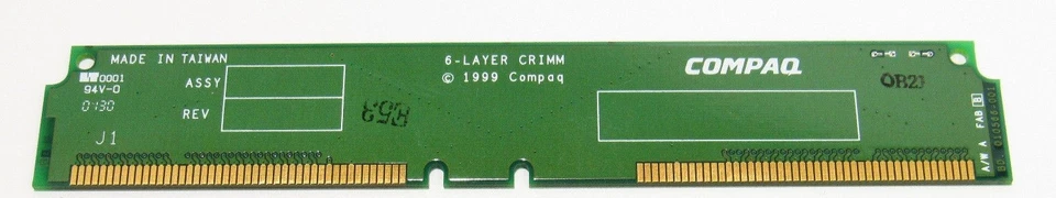 Compaq 6-Layer Continuity Ram Bus Memory Card- 010566-001 - Image 1 of 1