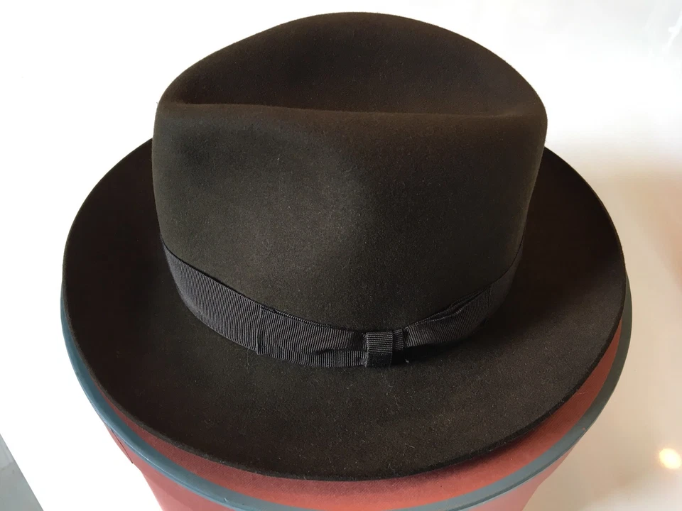 $700 Loro Piana Hombre Marrón Burt Cashfelt Sombrero Talla 56 cm, 22” Hecho en Italia Foto 1 de 4