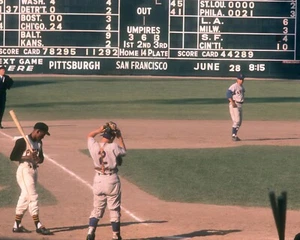 Vintage Pirates Forbes Field with Roberto Clemente at Bat - 8x10 Color Photo - Picture 1 of 1