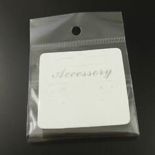 5cm White Paper Cards 100 pcs Jewelry Display Hanging Cards with Bags 12x6cm