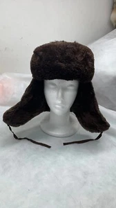24" PLUCKED USA BEAVER FUR TROOPER HAT UNISEX LUXURY WARMTH SMART FREE SHIPPING - Picture 1 of 13
