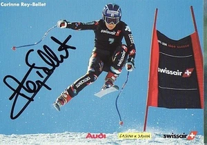 Autogramm Corinne Rey Bellet Ski  Schweiz 5 WC Siege-wurde 2006 ermordet A6 xyz - Bild 1 von 1
