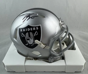 MINI CASCO DE VELOCIDAD AUTOGRAFIADO FIRMADO POR GENO SMITH DE LAS VEGAS RAIDERS CERTIFICADO DE AUTENTICIDAD BAJO - Imagen 1 de 1