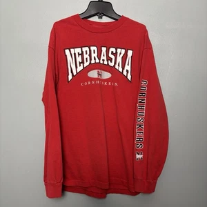 Vintage 90’s Nebraska Cornhuskers University Long Sleeve Red Shirt Large NCAA - Picture 1 of 6