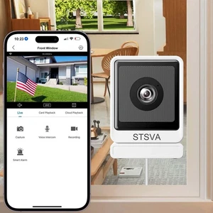 3MP 2K Fenster Überwachungskamera, 2.4G&5G WiFi Innenkamera für Zuhause mit Farbe... - Bild 1 von 6