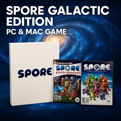 Spore Galactic Edition PC Mac Game + Galactic Adventures Expansion SEALED - Image 1 of 4