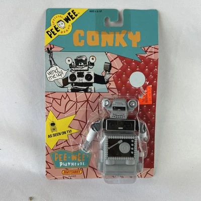 1988 Matchbox Vintage Pee-Wee's Playhouse Conky Robot Figure Sealed Carded - Image 1 of 2