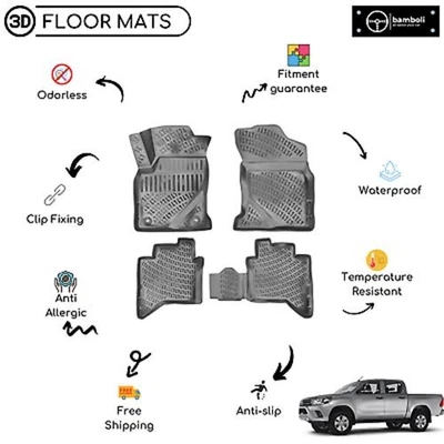 3D Molded Interior Car Floor Mat for Toyota Hilux 2015>UP(Black) - Image 1 of 4