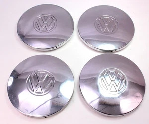 Chrome Wheel Center Hub Cap Hubcap Set 75-84 VW Rabbit Jetta Pickup MK1 - - Picture 1 of 3