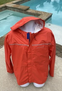 Vineyard Vines Performance Hooded Jacket Medium M Orange Windbreaker - Picture 1 of 7