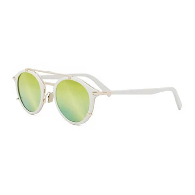 Gafas de sol Dior DIORBLACKSUIT R7U 95H6 redondas marfil/verde espejo 50 mm para hombre Foto 1 de 4