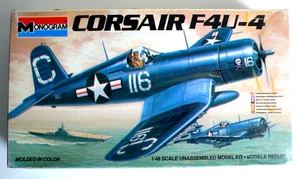 ANCIEN KIT MONOGRAM  1/48 ème  CORSAIR F4U-4    1983   COMPLET   29x16cm - Picture 1 of 8