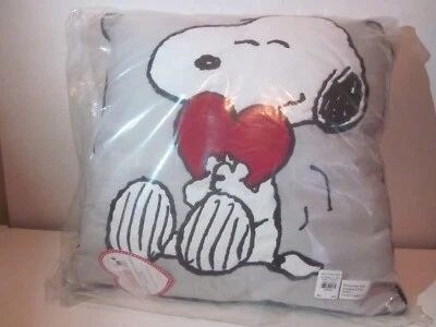 Almohada Pottery Barn Kids Peanuts Snoopy Corazón Día de San Valentín Nueva en Paquete con Etiquetas Foto 1 de 4