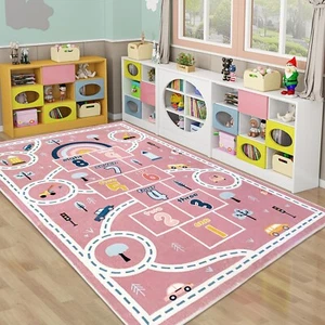 Kids Play Mat Hopscotch Car Area Rug 5x8Ft Extra Large Hopscotch Carpet for K... - Picture 1 of 9