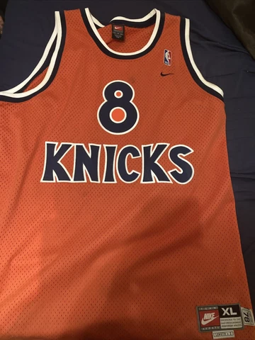 VTG  Nike Mens  XL +2 Length NBA New York KNICKS #8 Latrell Sprewell  Jersey Cover