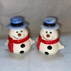 VTG 1950s MCM KREISS Snowmen Snowman w Top Hat Scarf Salt Pepper Shakers