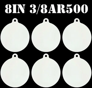 8in. 3/8in. AR500 Hardened Metal Gongs - Steel Shooting Range NRA Pistol Targets - Picture 1 of 2