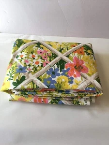Vintage Cohama Lattice Floral Cotton Fabric 9 1/2 Yards 1970’s Rare New - Picture 1 of 6