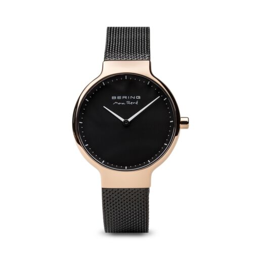 Bering Ladies Max Rene Polished Rose Gold and Black Watch