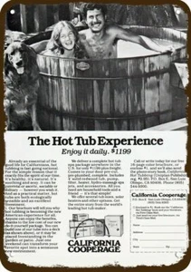 1977 CALIFORNIA COOPERAGE Holz Whirlpool Vintge-Look DEKORATIVE REPLIK METALLSCHILD - Bild 1 von 1