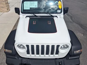 Fits 2018-2025 Jeep Jl Wrangler Hood Stripe W/ Outline Slim Sahara Willys Sport - Picture 1 of 5