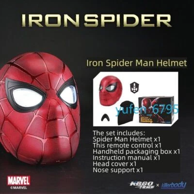 Iron Spider Man Helmet Marvel Genuine Killerbody Cosplay Electric Touch Blink - Image 1 of 4
