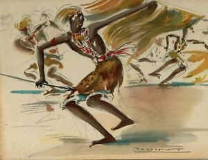 Set of Six - Vintage Paul Daxhelet  Mogambo - African Print Collection