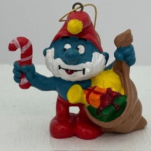 Smurfs 51903 Papa Smurf Gift Sack Santa Toys Christmas Ornament Vtg Peyo Figure - Picture 1 of 5