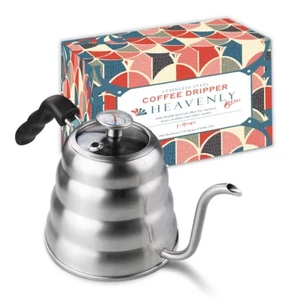 Heavenly Brew Gooseneck Pour Over Kettle with Thermometer Glass Lid Top 40 oz - Picture 1 of 1